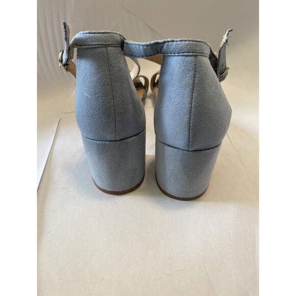 Target BLOCK PARTY HEEL SUEDE STEFANI BLUE Size 8.5 Perfect Wedding Shoes - Picture 3 of 5